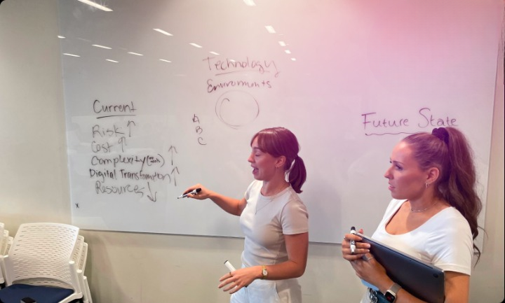 Two Women At A Whiteboard