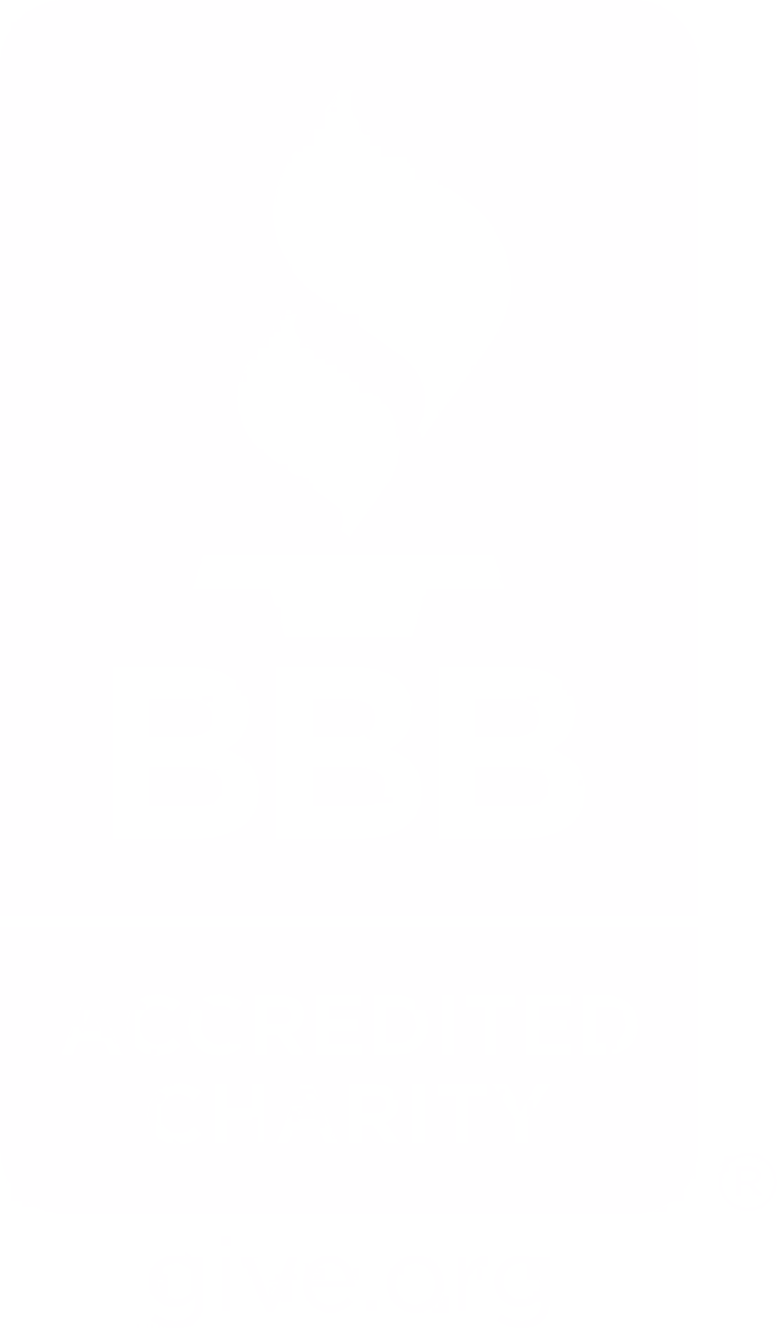 better business bureau accredited charity seal in white